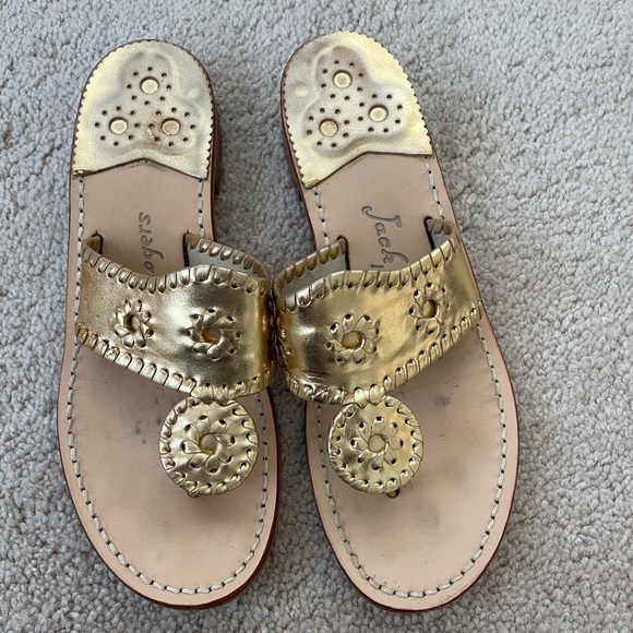 Jack Rogers Jacks Flat Sandal Gold Women’s Size 7 - Picture 3 of 5